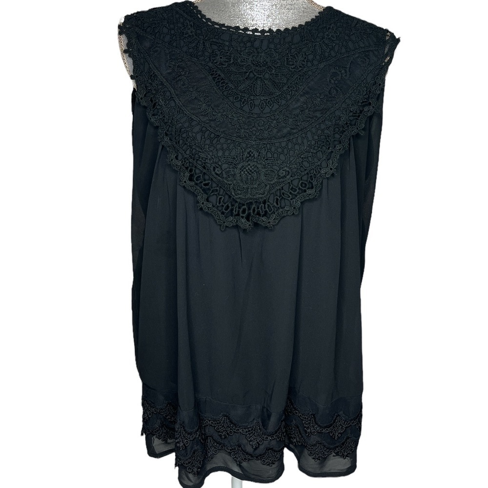 POGTMM Women's Summer Casual Sleeveless Lace Tops Lace Trim Tunic Smal